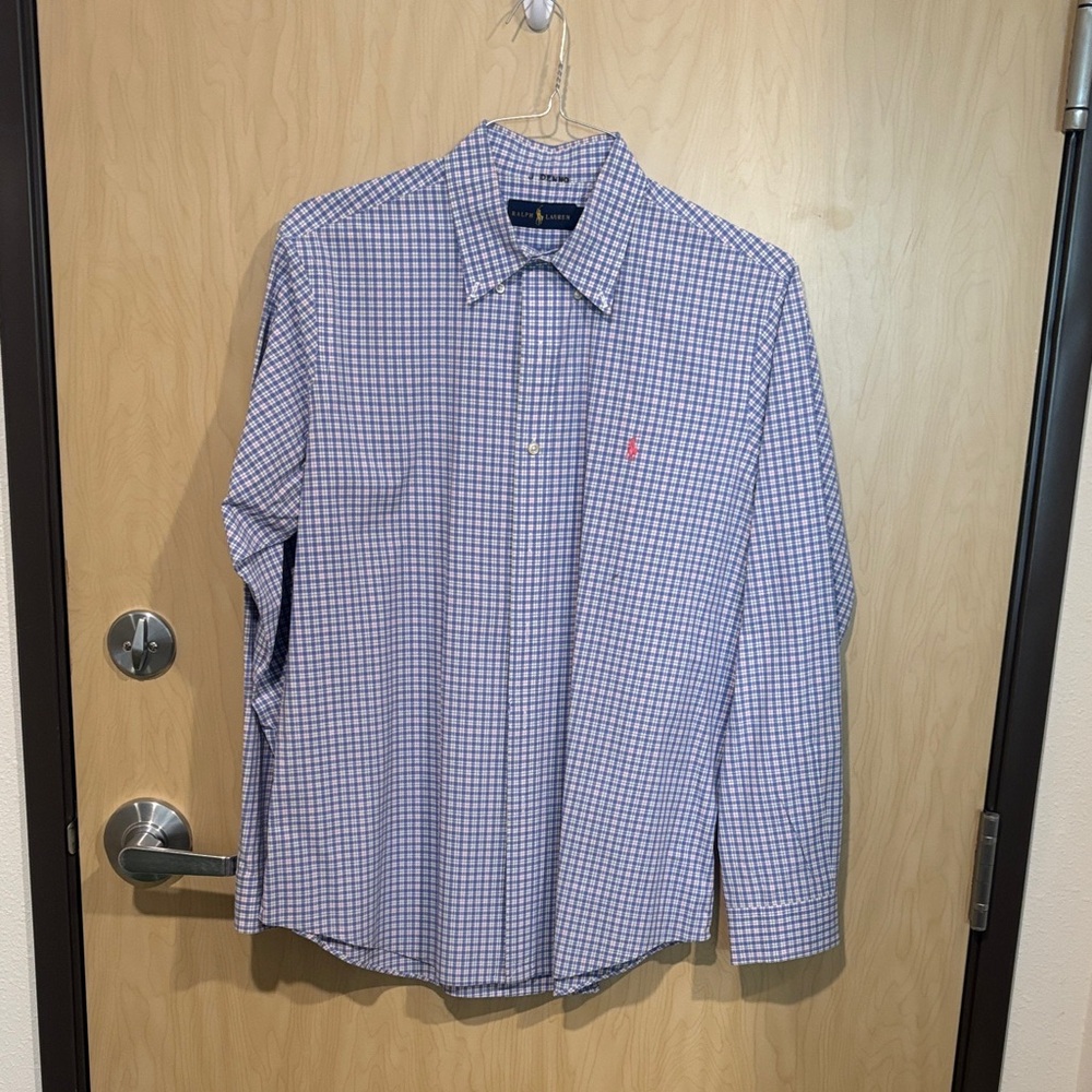 Ralph Lauren Blue and White Checkered Shirt